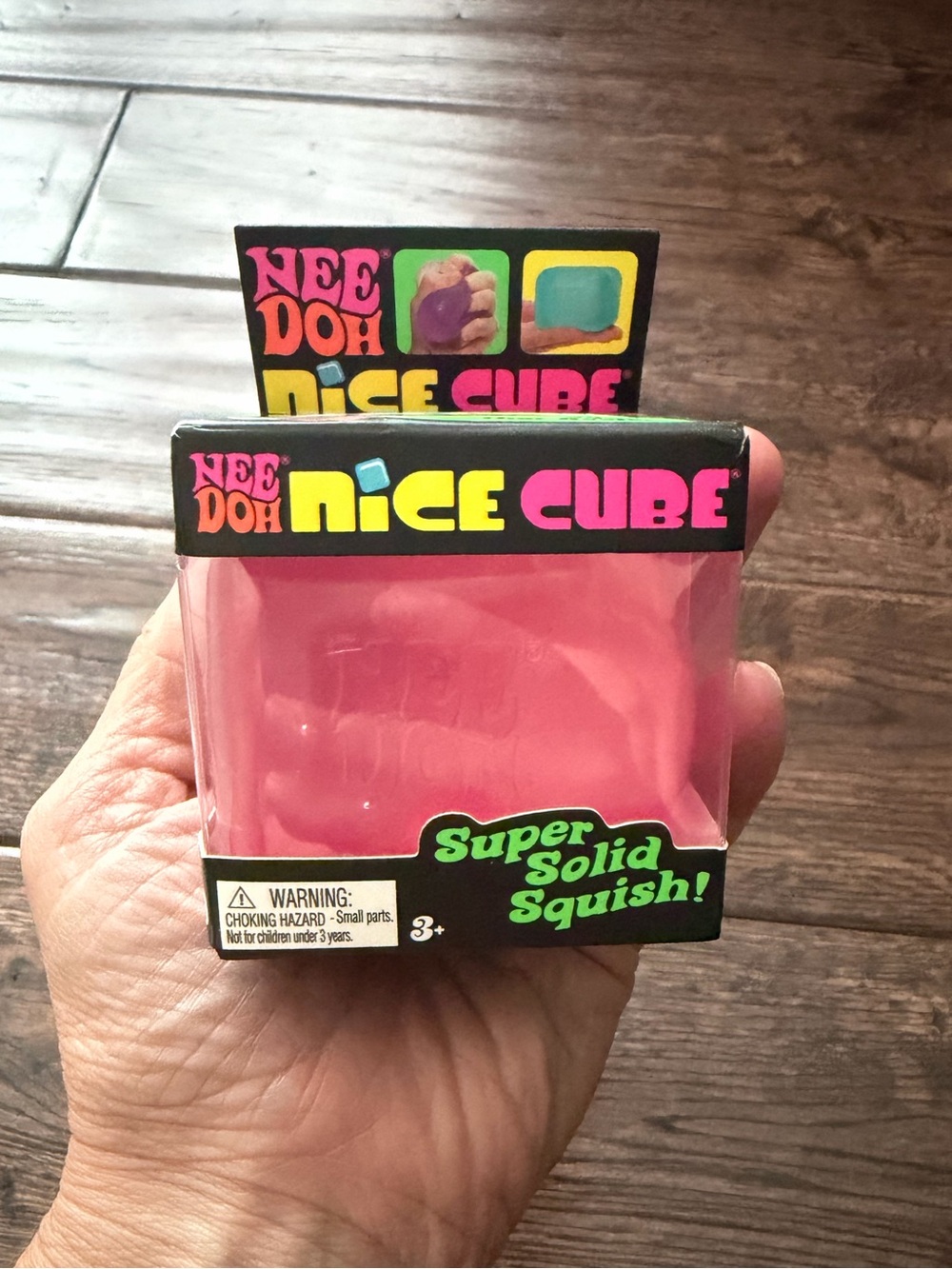 Nee Doh Pink Nice Cube Super Solid Squish Toy